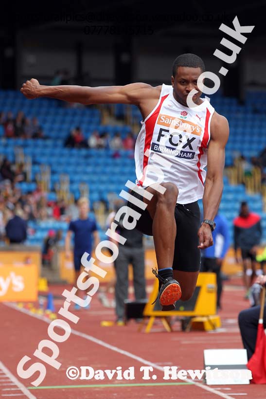 Nathan Fox (Shaftsbury) triple jump, 2014 Sainsbury's British Championships. Photo: David T. Hewitson/Sports for All Pics